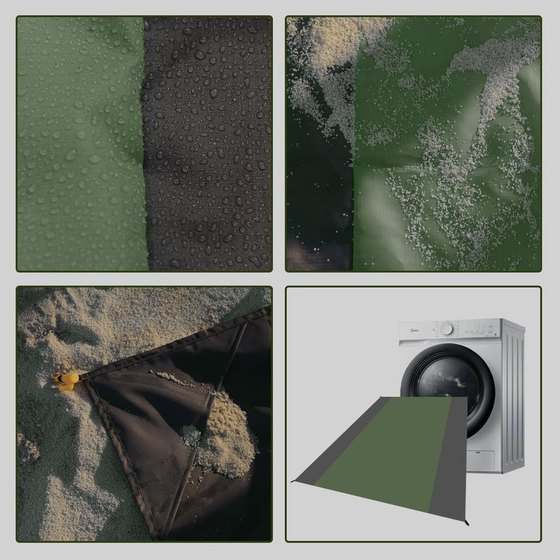 Wind Tour Waterproof Camping Tarp Lightweight Multifunctional Tent Footprint for Camping, Hiking Backpacking, Compact Tent Tarp Ground Sheet Mat for Ground or Under Tent（78.7" x 82.7" | Dark Green） - Image 5